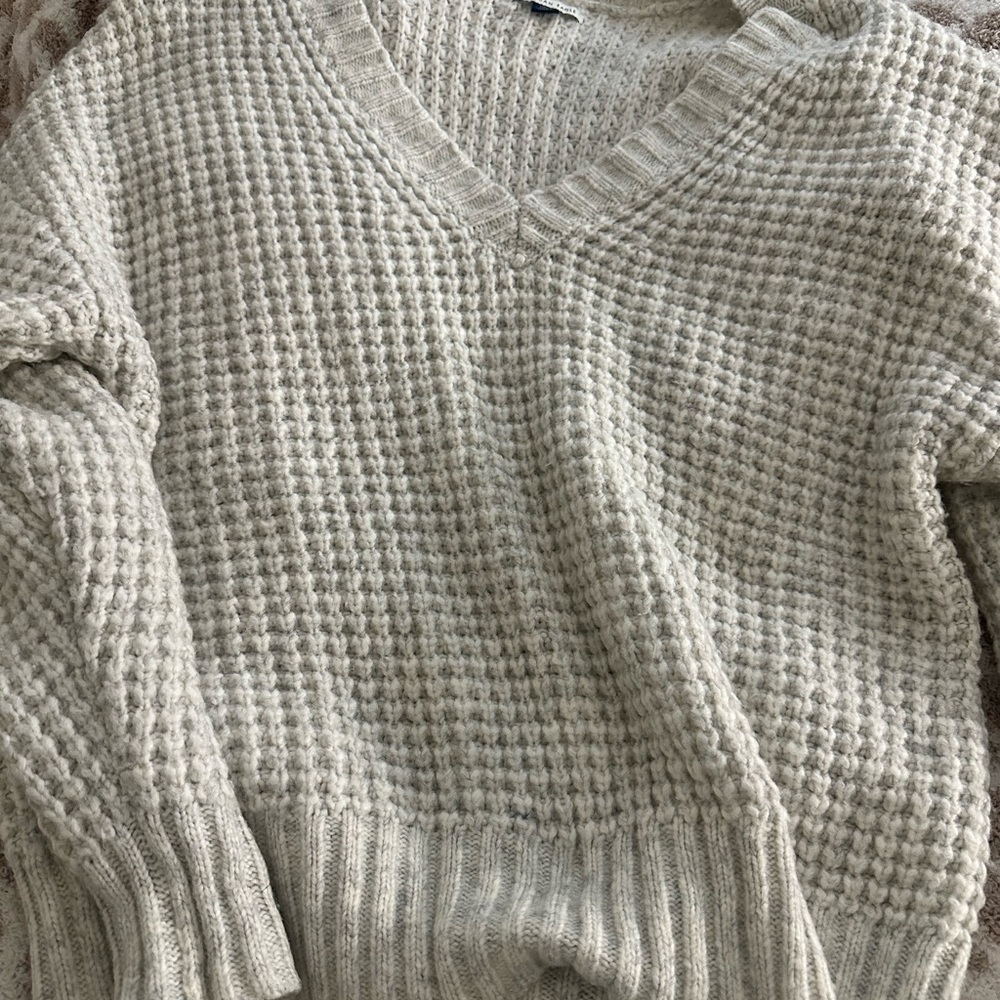 Cozy Cream V-Neck Sweater
